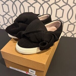 Joshua Sanders Black Slip-On Sneakers with Bow
